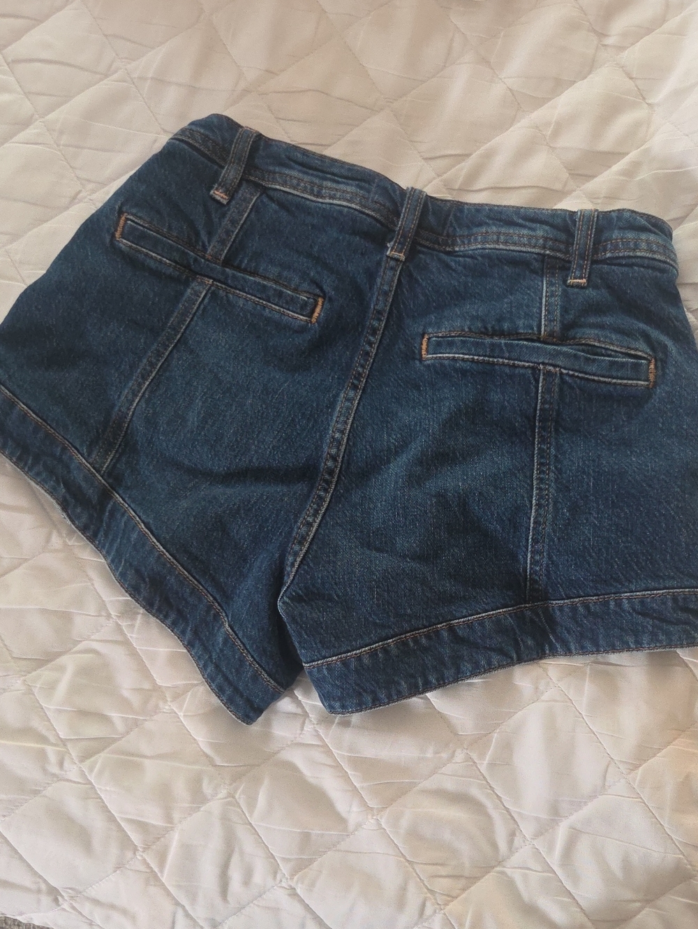 We The Free CRVY High-Rise Denim Shorts in Dark Blue - Picture 2 of 3